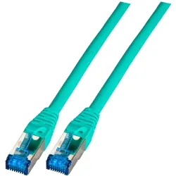 Patch cable, RJ45 plug, straight to RJ45 plug, straight, Cat 6A, S/FTP, LSZH, 0.5 m, green, IPK-6A-U-TPE-GN-0050