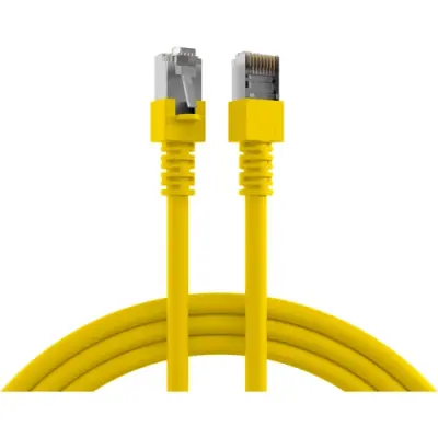 Patch cable, RJ45 plug, straight to RJ45 plug, straight, Cat 5e, SF/UTP, PVC, 0.25 m, yellow, K5457.25 - 1