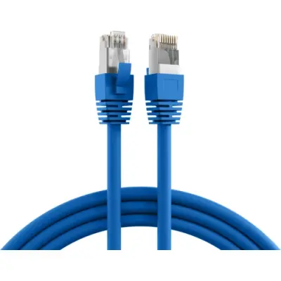 Patch cable, RJ45 plug, straight to RJ45 plug, straight, Cat 8.1, S/FTP, LSZH, 10 m, blue, K5528BL.10 - 1