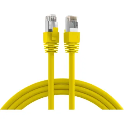 Patch cable, RJ45 plug, straight to RJ45 plug, straight, Cat 8.1, S/FTP, LSZH, 0.5 m, yellow, K5528GE.0,5 - 1