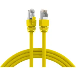 Patch cable, RJ45 plug, straight to RJ45 plug, straight, Cat 8.1, S/FTP, LSZH, 0.5 m, yellow, K5528GE.0,5