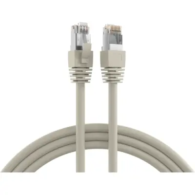 Patch cable, RJ45 plug, straight to RJ45 plug, straight, Cat 8.1, S/FTP, LSZH, 0.5 m, gray, K5528GR.0,5 - 1