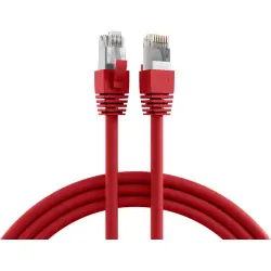 Patch cable, RJ45 plug, straight to RJ45 plug, straight, Cat 8.1, S/FTP, LSZH, 1 m, red, K5528RT.1