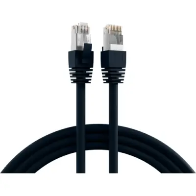 Patch cable, RJ45 plug, straight to RJ45 plug, straight, Cat 8.1, S/FTP, LSZH, 7.5 m, black, K5528SW.7,5 - 1