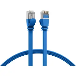 Patch cable, with flat cable, RJ45 plug, straight to RJ45 plug, straight, Cat 6A, U/FTP, PVC, 3 m, blue, K5545BL.3