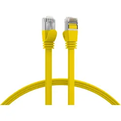 Patch cable, with flat cable, RJ45 plug, straight to RJ45 plug, straight, Cat 6A, U/FTP, PVC, 3 m, yellow, K5545GE.3