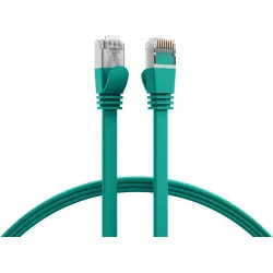 Patch cable, with flat cable, RJ45 plug, straight to RJ45 plug, straight, Cat 6A, U/FTP, PVC, 5 m, green, K5545GN.5