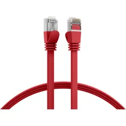 Patch cable, with flat cable, RJ45 plug, straight to RJ45 plug, straight, Cat 6A, U/FTP, PVC, 1.5 m, red, K5545RT.1,5