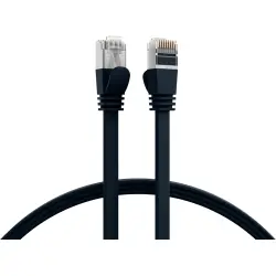 Patch cable, with flat cable, RJ45 plug, straight to RJ45 plug, straight, Cat 6A, U/FTP, PVC, 1 m, black, K5545SW.1