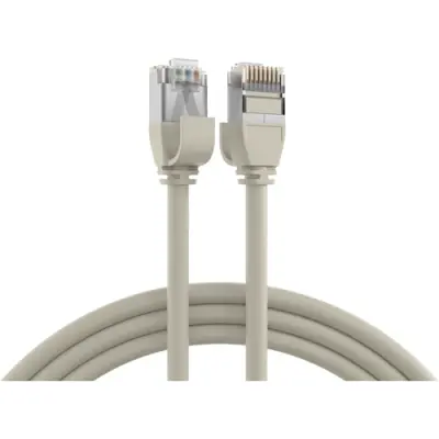 Patch cable, highly flexible, RJ45 plug, straight to RJ45 plug, straight, Cat 6A, U/FTP, TPE/LSZH, 1 m, gray, K5547GR.1 - 1