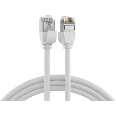 Patch cable, highly flexible, RJ45 plug, straight to RJ45 plug, straight, Cat 6A, U/FTP, TPE/LSZH, 1 m, white, K5547WS.1 - 1