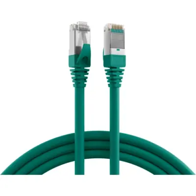 Patch cable, RJ45 plug, straight to RJ45 plug, straight, Cat 5e, SF/UTP, PUR, 3 m, green, K5530.3 - 1