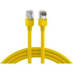 Patch cable, RJ45 plug, straight to RJ45 plug, straight, Cat 5e, SF/UTP, LSZH, 10 m, yellow, K8015.10