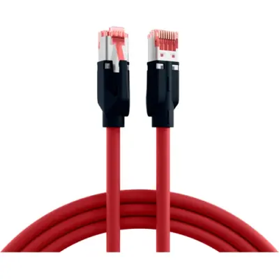 Patch cable, RJ45 plug, straight to RJ45 plug, straight, Cat 6A, S/FTP, PUR, 10 m, red, K8048PUI10 - 1