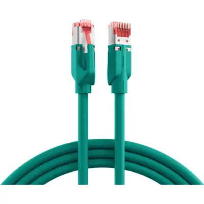 Patch cable, RJ45 plug, straight to RJ45 plug, straight, Cat 6A, S/FTP, LSZH, 7.5 m, green, K8053.7,5 - 1