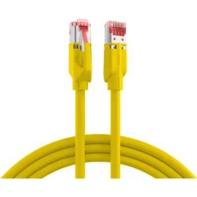Patch cable, RJ45 plug, straight to RJ45 plug, straight, Cat 6A, S/FTP, LSZH, 7.5 m, yellow, K8055.7,5 - 1