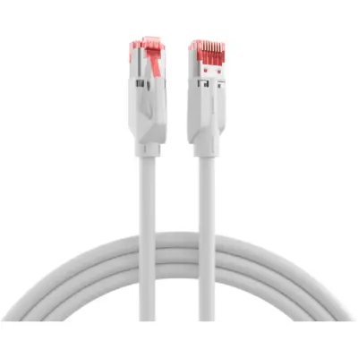 Patch cable, RJ45 plug, straight to RJ45 plug, straight, Cat 6A, S/FTP, LSZH, 2 m, white, K8058.2 - 1