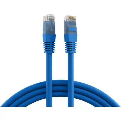 Patch cable, RJ45 plug, straight to RJ45 plug, straight, Cat 6A, U/UTP, PVC, 0.25 m, blue, K8100BL.0,25 - 1