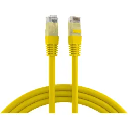 Patch cable, RJ45 plug, straight to RJ45 plug, straight, Cat 6A, U/UTP, PVC, 5 m, yellow, K8100GE.5