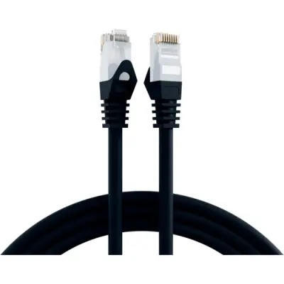 Patch cable, RJ45 plug, straight to RJ45 plug, straight, Cat 6, U/UTP, LSZH, 0.5 m, black, K8104SW.0,5 - 1
