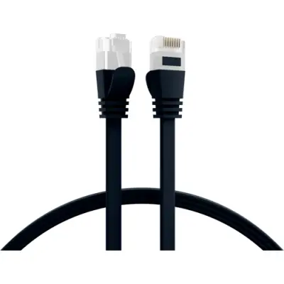 Patch cable, RJ45 plug, straight to RJ45 plug, straight, Cat 6A, U/UTP, PVC, 1 m, black, K8107SW.1 - 1