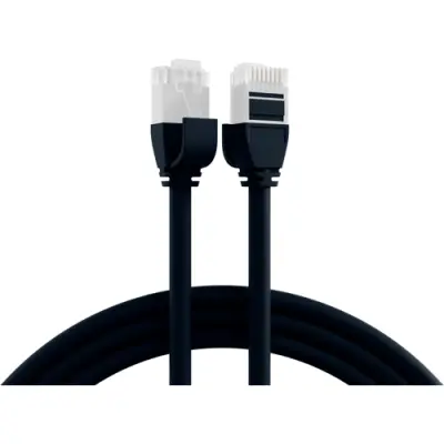 Patch cable, RJ45 plug, straight to RJ45 plug, straight, Cat 6A, U/UTP, TPE/LSZH, 0.5 m, black, K8108SW.0,5 - 1