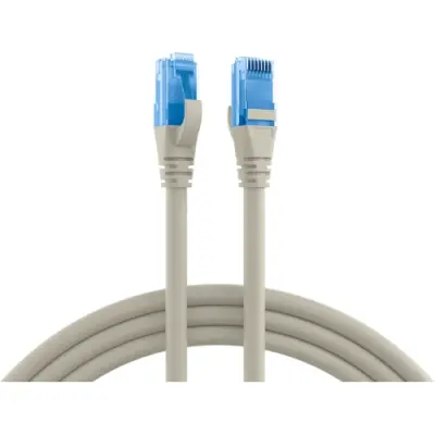 Patch cable, RJ45 plug, straight to RJ45 plug, straight, Cat 6A, U/UTP, LSZH, 0.5 m, gray, K8109GR.0,5 - 1