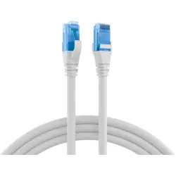 Patch cable, RJ45 plug, straight to RJ45 plug, straight, Cat 6A, U/UTP, LSZH, 0.25 m, white, K8109WS.0,25