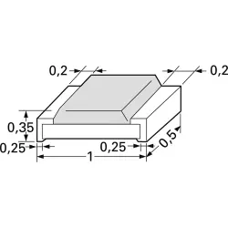 Resistor, thick film, SMD 0402 (1005), 0 Ω, 0.063 W, ±5 %, RC0402JR-070R0L
