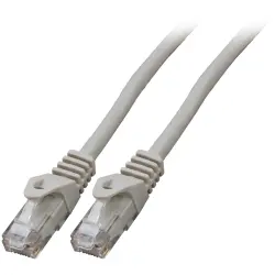 Patch cable, RJ45 plug, straight to RJ45 plug, straight, Cat 5e, U/UTP, LSZH, 3 m, gray, K8110GR.3