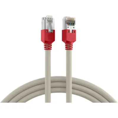 Patch cable, crossover, RJ45 plug, straight to RJ45 plug, straight, Cat 5e, F/UTP, LSZH, 3 m, gray, K8449.3 - 1