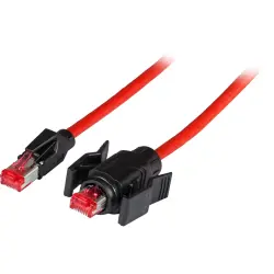 Patch cable, RJ45 plug, straight to RJ45 plug, straight, Cat 6A, S/FTP, PUR, 5 m, red, K8670.5