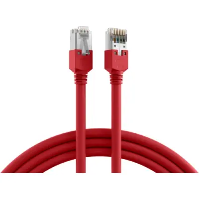 Patch cable, RJ45 plug, straight to RJ45 plug, straight, Cat 5e, S/UTP, PVC, 2 m, red, K8703.2 - 1