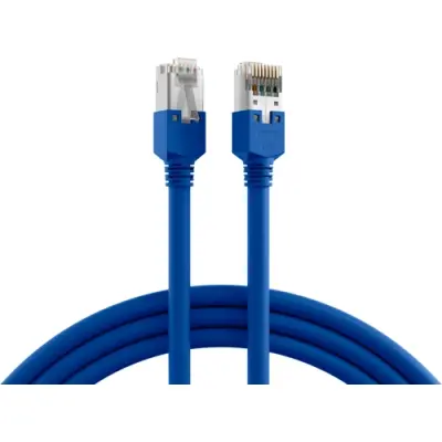 Patch cable, RJ45 plug, straight to RJ45 plug, straight, Cat 5e, S/UTP, PVC, 3 m, blue, K8704.3 - 1