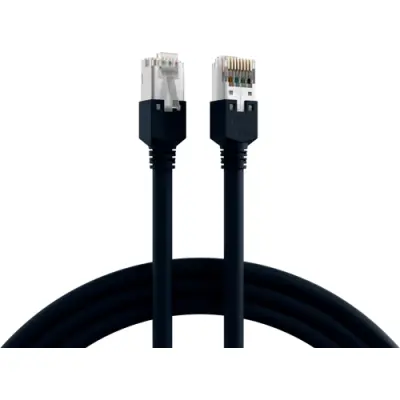 Patch cable, RJ45 plug, straight to RJ45 plug, straight, Cat 5e, S/UTP, PVC, 2 m, black, K8705.2 - 1