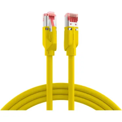 Patch cable, RJ45 plug, straight to RJ45 plug, straight, Cat 6A, S/FTP, LSZH, 5 m, yellow, K8708GE.5 - 1