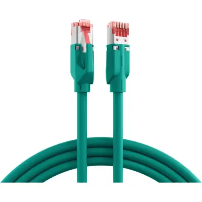 Patch cable, RJ45 plug, straight to RJ45 plug, straight, Cat 6A, S/FTP, LSZH, 10 m, green, K8708GN.10 - 1