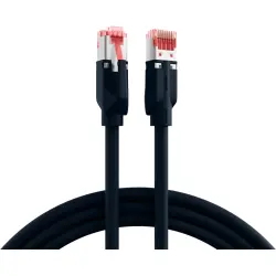 Patch cable, RJ45 plug, straight to RJ45 plug, straight, Cat 6A, S/FTP, LSZH, 3 m, black, K8708SW.3