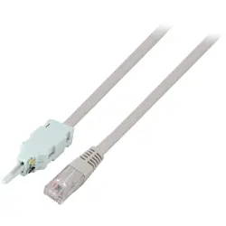 Patch cable, RJ45 plug, straight to LSA 2 plug, straight, 1 m, gray, 46130.1