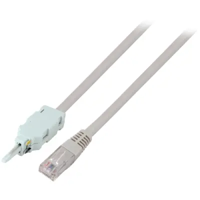 Patch cable, RJ45 plug, straight to LSA 2 plug, straight, 2 m, gray, 46130.2 - 1