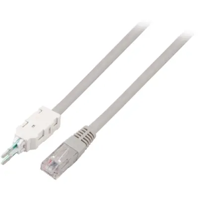 Patch cable, RJ45 plug, straight to LSA plug, straight, 1 m, gray, 46131.1 - 1