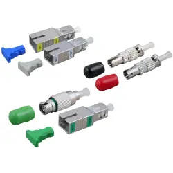 FO attenuator, LC/SPC 7 dB, return loss 45 dB, singlemode, ceramic, blue, 533680.7