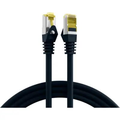 Patch cable, RJ45 plug, straight to RJ45 plug, straight, Cat 6A, S/FTP, LSZH, 25 m, black, MK7001.25B - 1