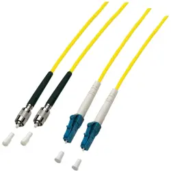 FO patch cable, FC to LC duplex, 7.5 m, OS2, singlemode 9/125 µm, O0340.7,5