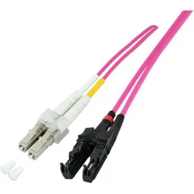 FO patch cable, E2000 to LC duplex, 5 m, OM4, multimode 50/125 µm, O0341.5 - 1