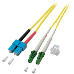 FO patch cable, LC duplex to SC duplex, 1 m, OS2, singlemode 9/125 µm, O0383.1