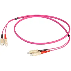 Duplex-jumper, SC duplex to SC duplex, 30 m, OM4, multimode 50/125 µm, O0318FT.30