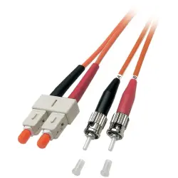 Duplex-jumper, SC duplex to ST, 1 m, OM1, multimode 62.5/125 µm, O6363.1