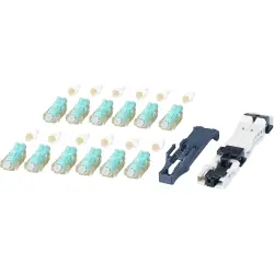 FO plug kit, LC, OS2, multimode, ceramic, turquoise, 53197.1, package with 12 pieces