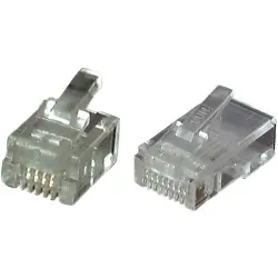 Plug, RJ12, 6 pole, 6P6C, crimp connection, 37518.1-100, package with 100 pieces